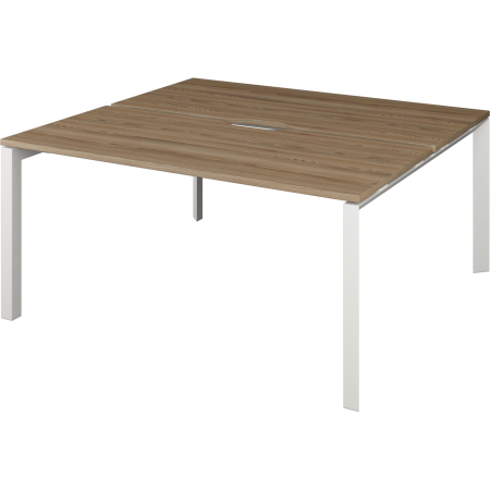 Бенч двойной на 2 рабочих места Аргентум-МП НТМП.П.Б2-120 1200x1496x750 (Дуб сафари/Белый)