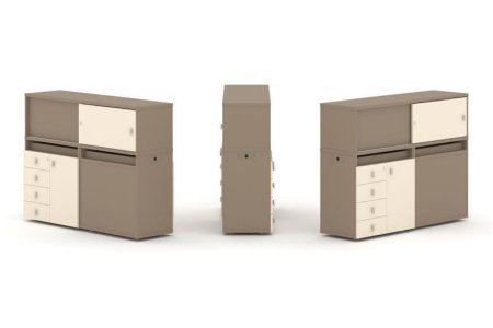 Тумба двойная + низкая надставка ES.NB.2N-17 (1500х410х1135)