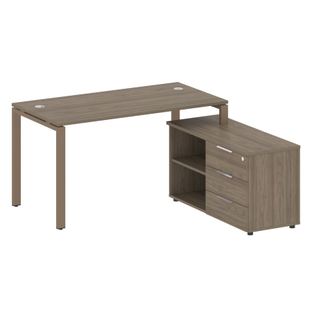 Рабочая станция с опорной тумбой правая Metal System Style БП.РС-СТС-2.3 Пр 1500x1520x750