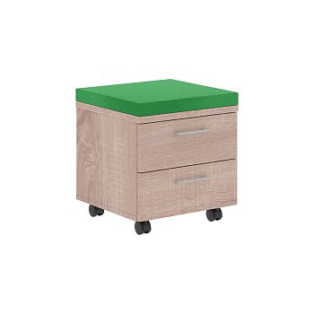 Тумба мобильная подушка зеленая Xten XMC-2D + XMC-2D-3 465x450x504