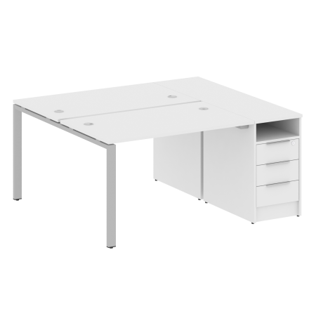 Рабочая станция с опорной тумбой Metal System Style БП.РС-СТП-2.2 1612x1475x750
