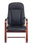 Кресло T-9923WALNUT-AV черный кожа полозья дерево коричневый