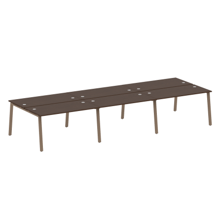 Рабочая станция на 6 рабочих места на А-образном м/к Metal System Style БА.СМ-6.3 4200x1475x750