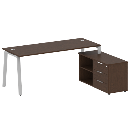 Рабочая станция с тумбой на А-образном м/к Metal System Style БА.РС-СТС-2.5 (R) 1900x1520x750