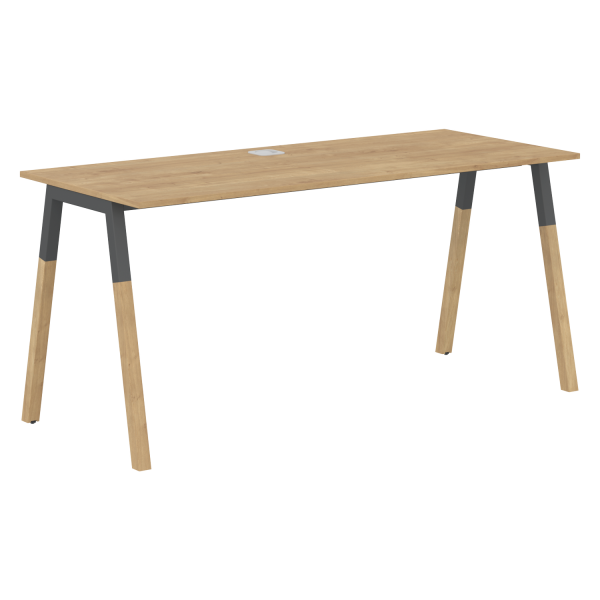 Стол прямой Forta FST 1567 1580x733x670 (Дуб Гамильтон/Черный графит)