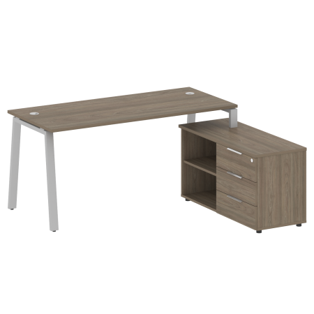 Рабочая станция с тумбой на А-образном м/к Metal System Style БА.РС-СТС-2.4 (R) 1700x1520x750