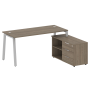 Рабочая станция с тумбой на А-образном м/к Metal System Style БА.РС-СТС-2.4 (R) 1700x1520x750
