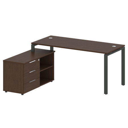 Рабочая станция с опорной тумбой левая Metal System Style БП.РС-СТС-2.4 Л 1700x1520x750