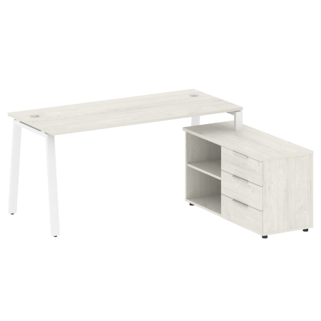 Рабочая станция с тумбой на А-образном м/к Metal System Style БА.РС-СТС-2.4 (R) 1700x1520x750