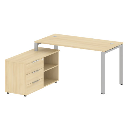 Рабочая станция с опорной тумбой левая Metal System Style БП.РС-СТС-2.3 Л 1500x1520x750