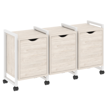 Тумба на колесных опорах наборная VR.L-TN-5.K 1440x460x767 (Денвер Светлый/Белый металл)