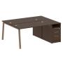 Рабочая станция с тумбой на А-образном м/к Metal System Style БА.РС-СТП-2.3 1812x1475x750