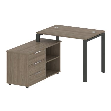 Рабочая станция с опорной тумбой левая Metal System Style БП.РС-СТС-2.1 Л 1100x1520x750