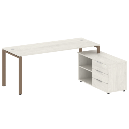 Рабочая станция с опорной тумбой правая Metal System Style БП.РС-СТС-2.5 Пр 1900x1520x750