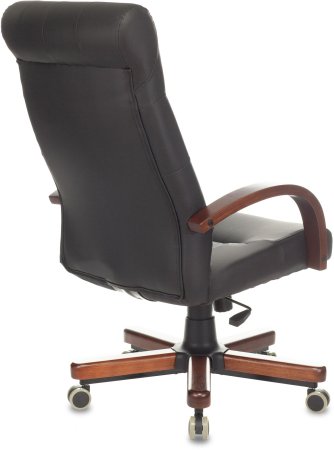 Кресло руководителя T-9928WALNUT/ECO черный эко.кожа крестов. металл/дерево (Черный)