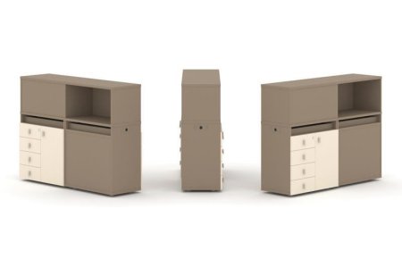 Тумба двойная + низкая надставка ES.NB.2N-15 (1500х410х1135)