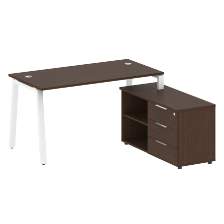 Рабочая станция с тумбой на А-образном м/к Metal System Style БА.РС-СТС-2.3 (R) 1500x1520x750