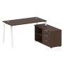 Рабочая станция с тумбой на А-образном м/к Metal System Style БА.РС-СТС-2.3 (R) 1500x1520x750
