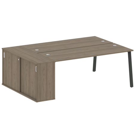 Рабочая станция с шкафом-купе на А-образном м/к Metal System Style БА.РС-СШК-1.5 Т 2210x1475x750