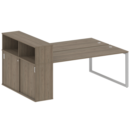 Рабочая станция с шкафом-купе на О-образном м/к Metal System Style БО.РС-СШК-2.5 Т 2210x1475x1098