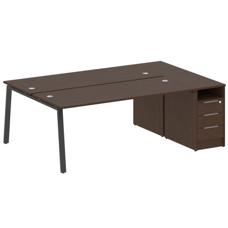 Рабочая станция с тумбой на А-образном м/к Metal System Style БА.РС-СТП-2.5 2212x1475x750