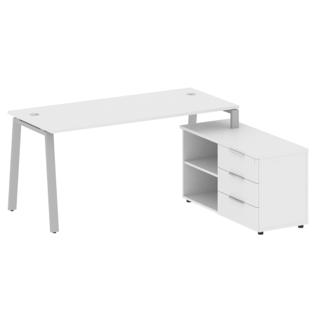 Рабочая станция с тумбой на А-образном м/к Metal System Style БА.РС-СТС-2.4 (R) 1700x1520x750