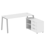 Рабочая станция с тумбой на А-образном м/к Metal System Style БА.РС-СТС-2.4 (R) 1700x1520x750