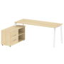 Рабочая станция с тумбой на А-образном м/к Metal System Style БА.РС-СТС-2.5 (L) 1900x1520x750