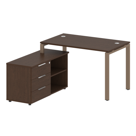 Рабочая станция с опорной тумбой левая Metal System Style БП.РС-СТС-2.2 Л 1300x1520x750