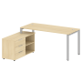 Рабочая станция с опорной тумбой левая Metal System Style БП.РС-СТС-2.4 Л 1700x1520x750