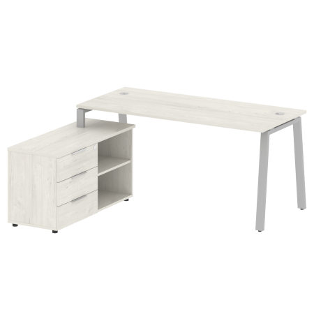 Рабочая станция с тумбой на А-образном м/к Metal System Style БА.РС-СТС-2.4 (L) 1700x1520x750
