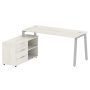 Рабочая станция с тумбой на А-образном м/к Metal System Style БА.РС-СТС-2.4 (L) 1700x1520x750