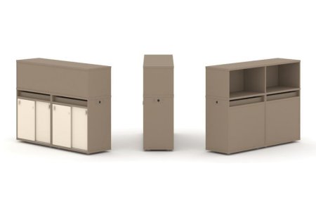 Тумба двойная + низкая надставка ES.NB.2N-5 (1500х410х1135)
