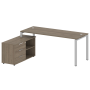 Рабочая станция с опорной тумбой левая Metal System Style БП.РС-СТС-2.5 Л 1900x1520x750