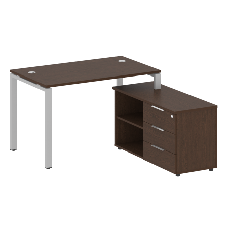 Рабочая станция с опорной тумбой правая Metal System Style БП.РС-СТС-2.2 Пр 1300x1520x750