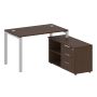 Рабочая станция с опорной тумбой правая Metal System Style БП.РС-СТС-2.2 Пр 1300x1520x750