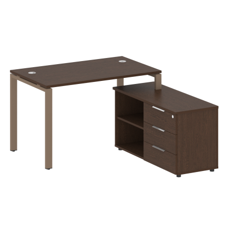 Рабочая станция с опорной тумбой правая Metal System Style БП.РС-СТС-2.2 Пр 1300x1520x750