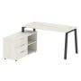 Рабочая станция с тумбой на А-образном м/к Metal System Style БА.РС-СТС-2.3 (L) 1500x1520x750