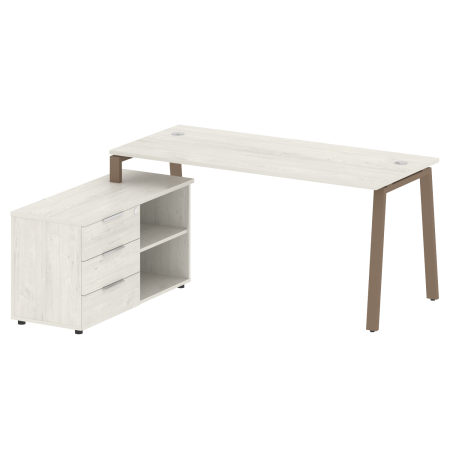 Рабочая станция с тумбой на А-образном м/к Metal System Style БА.РС-СТС-2.4 (L) 1700x1520x750