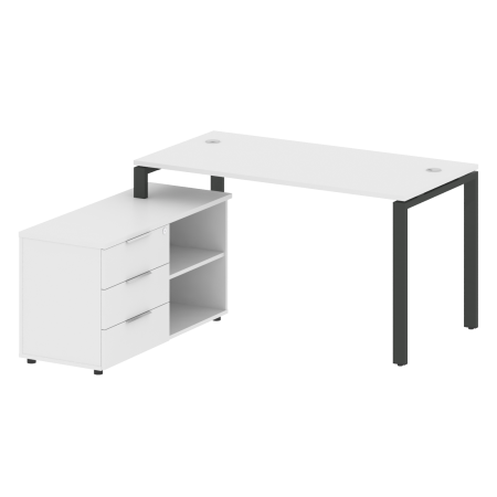 Рабочая станция с опорной тумбой левая Metal System Style БП.РС-СТС-2.3 Л 1500x1520x750