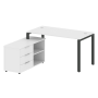 Рабочая станция с опорной тумбой левая Metal System Style БП.РС-СТС-2.3 Л 1500x1520x750