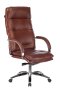 Кресло руководителя T-9927SL светло-коричневый Leather EiCHel кожа крестов. металл хром
