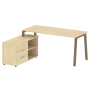 Рабочая станция с тумбой на А-образном м/к Metal System Style БА.РС-СТС-2.4 (L) 1700x1520x750