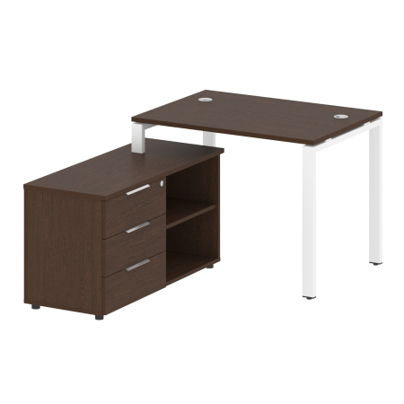 Рабочая станция с опорной тумбой левая Metal System Style БП.РС-СТС-2.1 Л 1100x1520x750