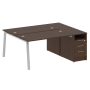 Рабочая станция с тумбой на А-образном м/к Metal System Style БА.РС-СТП-2.3 1812x1475x750