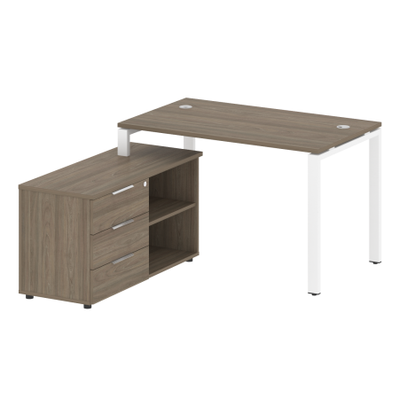 Рабочая станция с опорной тумбой левая Metal System Style БП.РС-СТС-2.2 Л 1300x1520x750