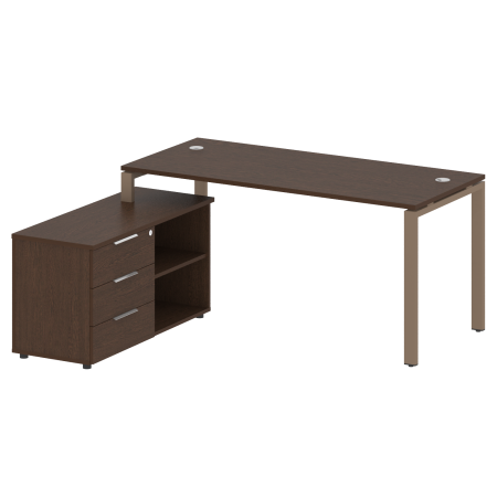 Рабочая станция с опорной тумбой левая Metal System Style БП.РС-СТС-2.4 Л 1700x1520x750