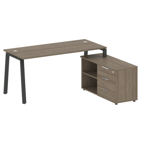 Рабочая станция с тумбой на А-образном м/к Metal System Style БА.РС-СТС-2.4 (R) 1700x1520x750