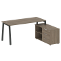 Рабочая станция с тумбой на А-образном м/к Metal System Style БА.РС-СТС-2.4 (R) 1700x1520x750