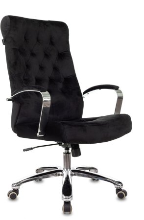 Кресло руководителя T-9928SL Fabric черный Italia Black крестов. металл хром (Черный)